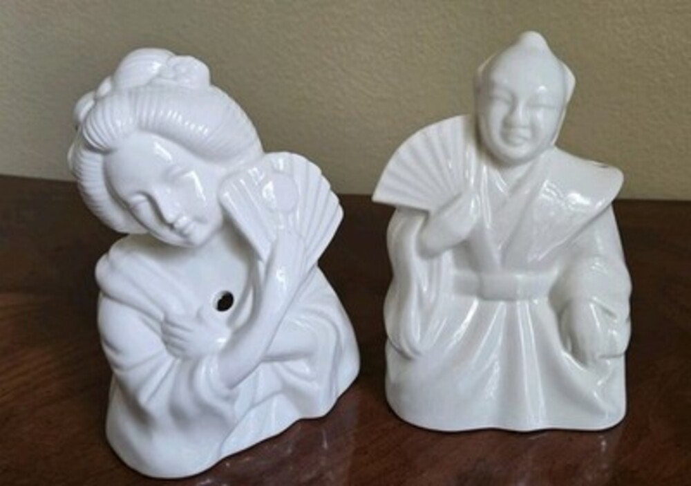 Vintage Benihana Samurai And Geisha Tiki Mugs Ceramic Set Of 2 - Excellent